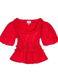 Everly ruffled taffeta blouse