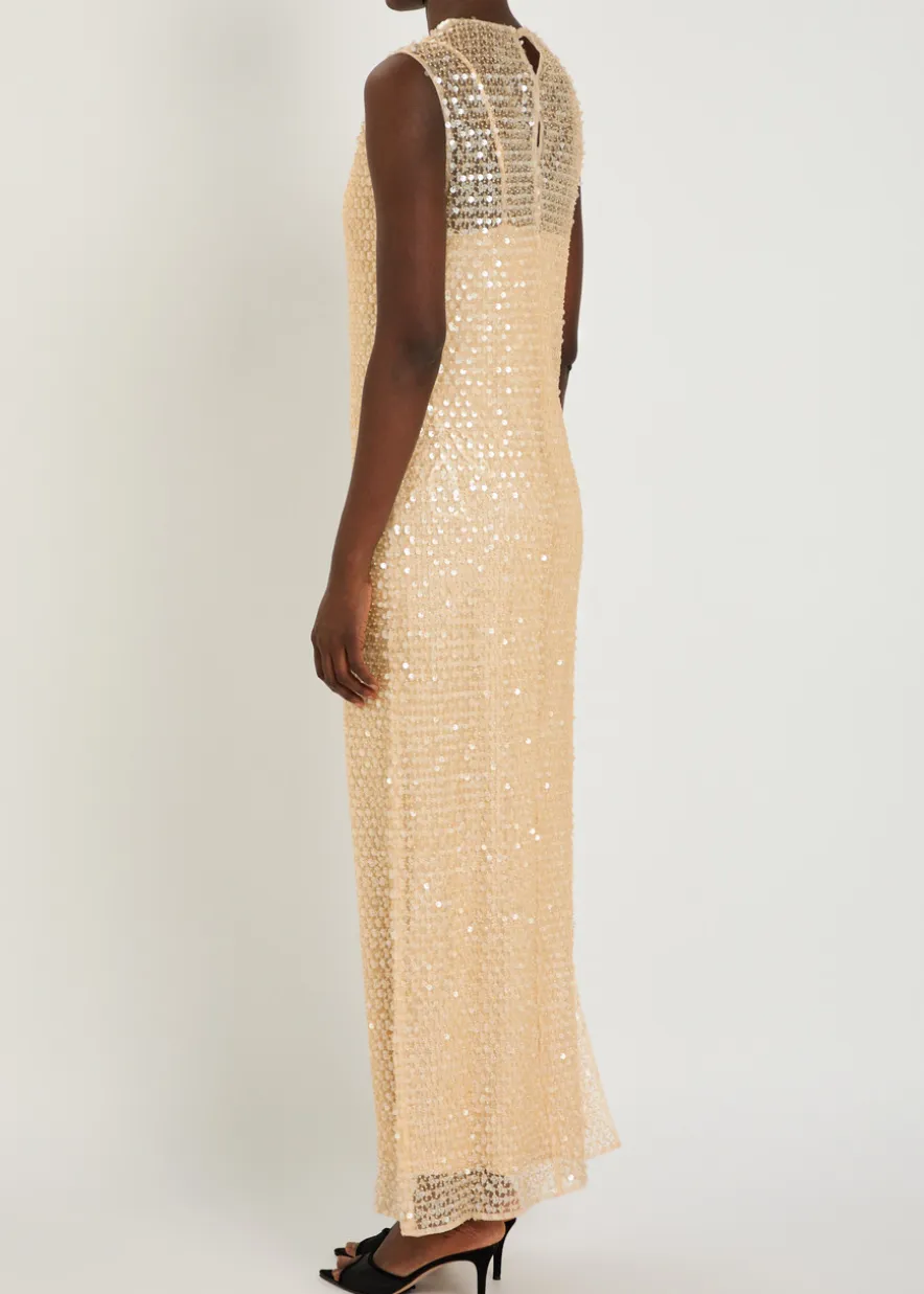 Everly sequin-embellished stretch-mesh maxi dress