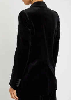 Everyday double-breasted velvet blazer