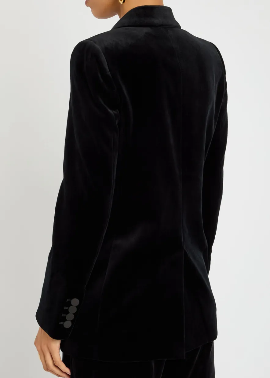 Everyday double-breasted velvet blazer