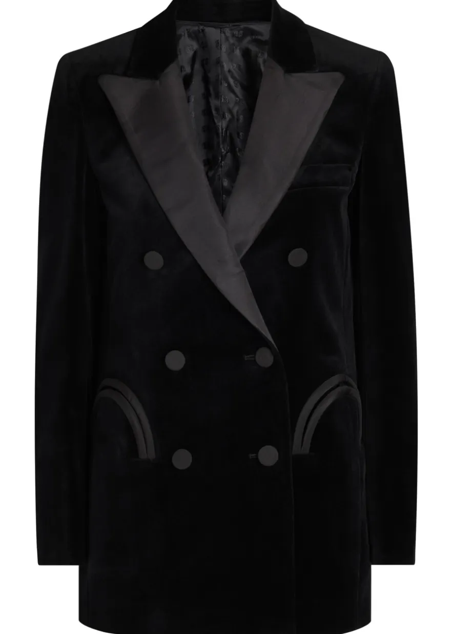 Everyday double-breasted velvet blazer