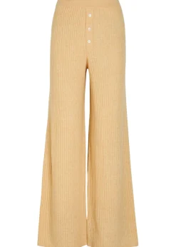 Everywear wide-leg cashmere and linen-blend trousers