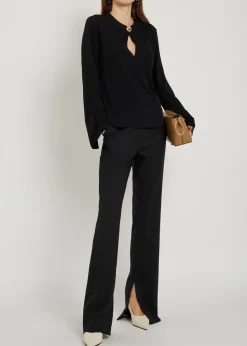 Fabiola keyhole jersey blouse