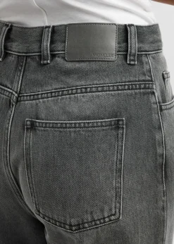 Faded cropped straight-leg jeans