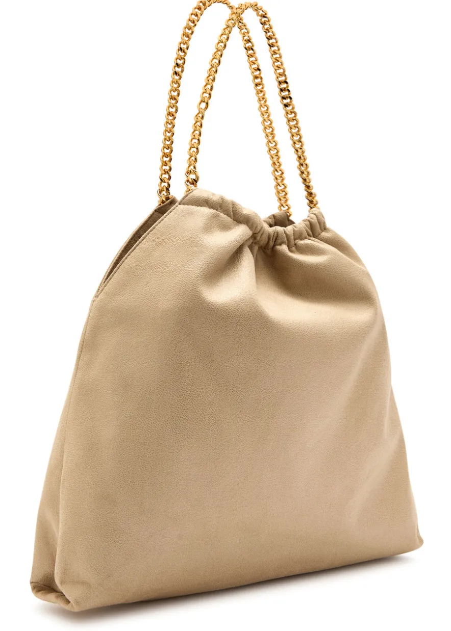 Falabella drawstring faux suede tote