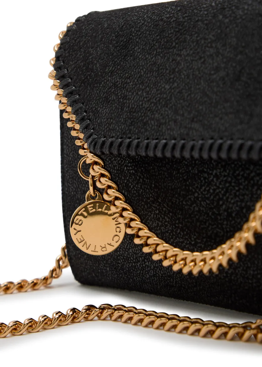 Falabella grained faux suede wallet-on-chain