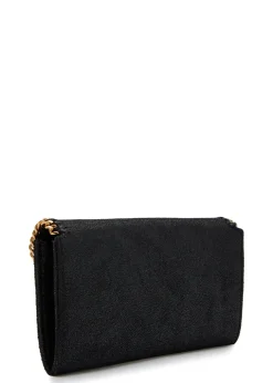 Falabella grained faux suede wallet-on-chain