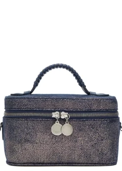 Falabella metallic faux suede vanity case