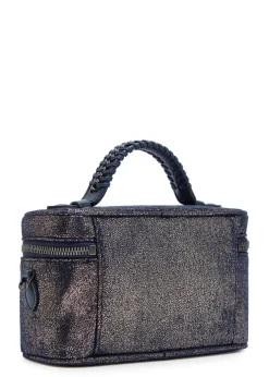 Falabella metallic faux suede vanity case