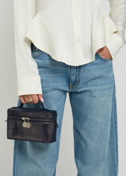 Falabella metallic faux suede vanity case
