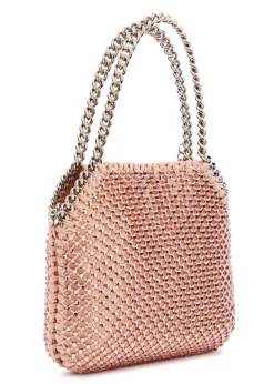 Falabella mini crystal-embellished satin top handle bag