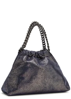 Falabella Mini Drawstring metallic faux suede tote bag