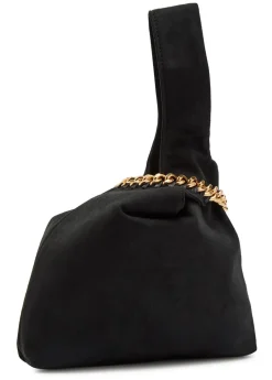 Falabella suede wristlet bag