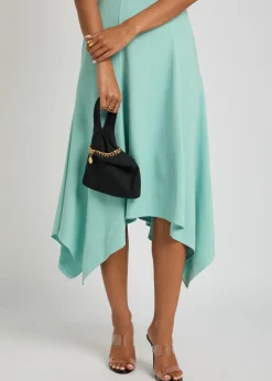 Falabella suede wristlet bag