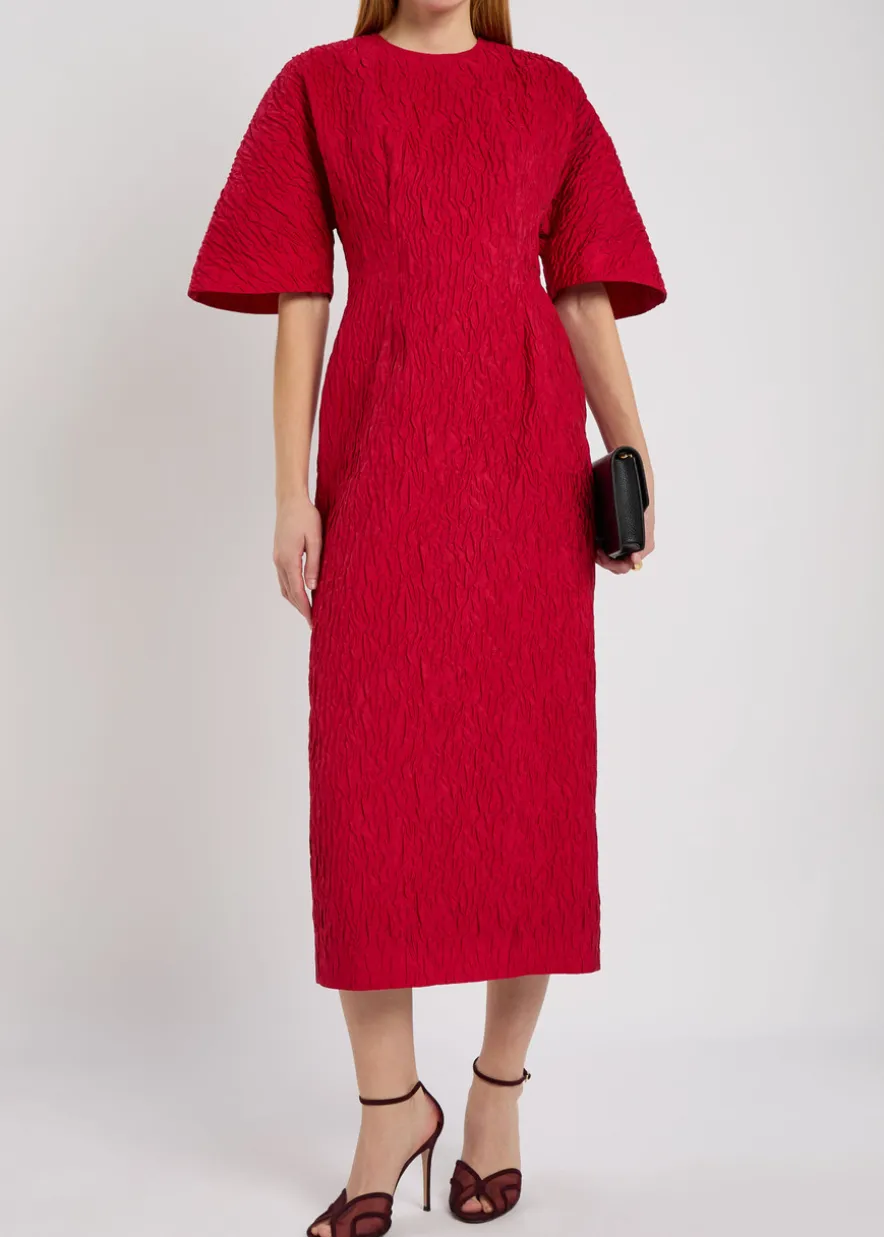 Falah cloqué midi dress