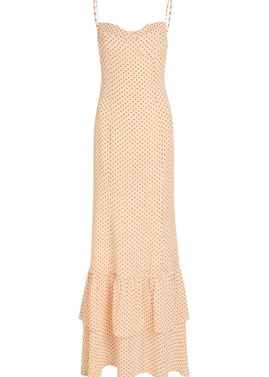 Fallon polka dot chiffon maxi dress