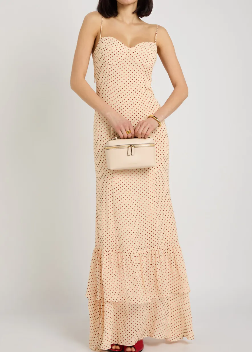 Fallon polka dot chiffon maxi dress