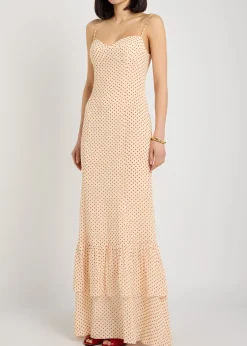 Fallon polka dot chiffon maxi dress