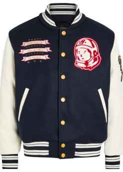 Fanfare Script panelled appliquéd bomber jacket