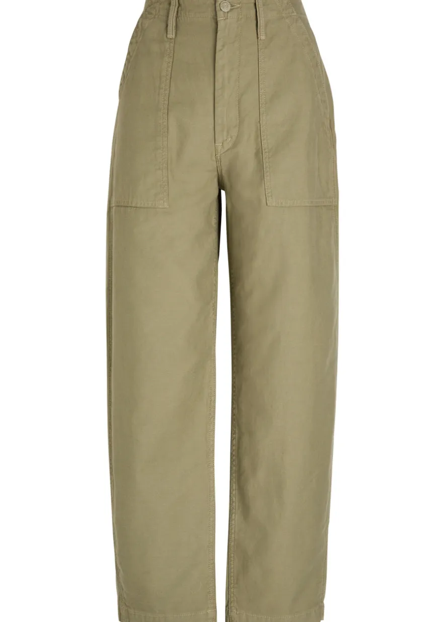 Fangirl Fatigue Flood barrel-leg cotton trousers