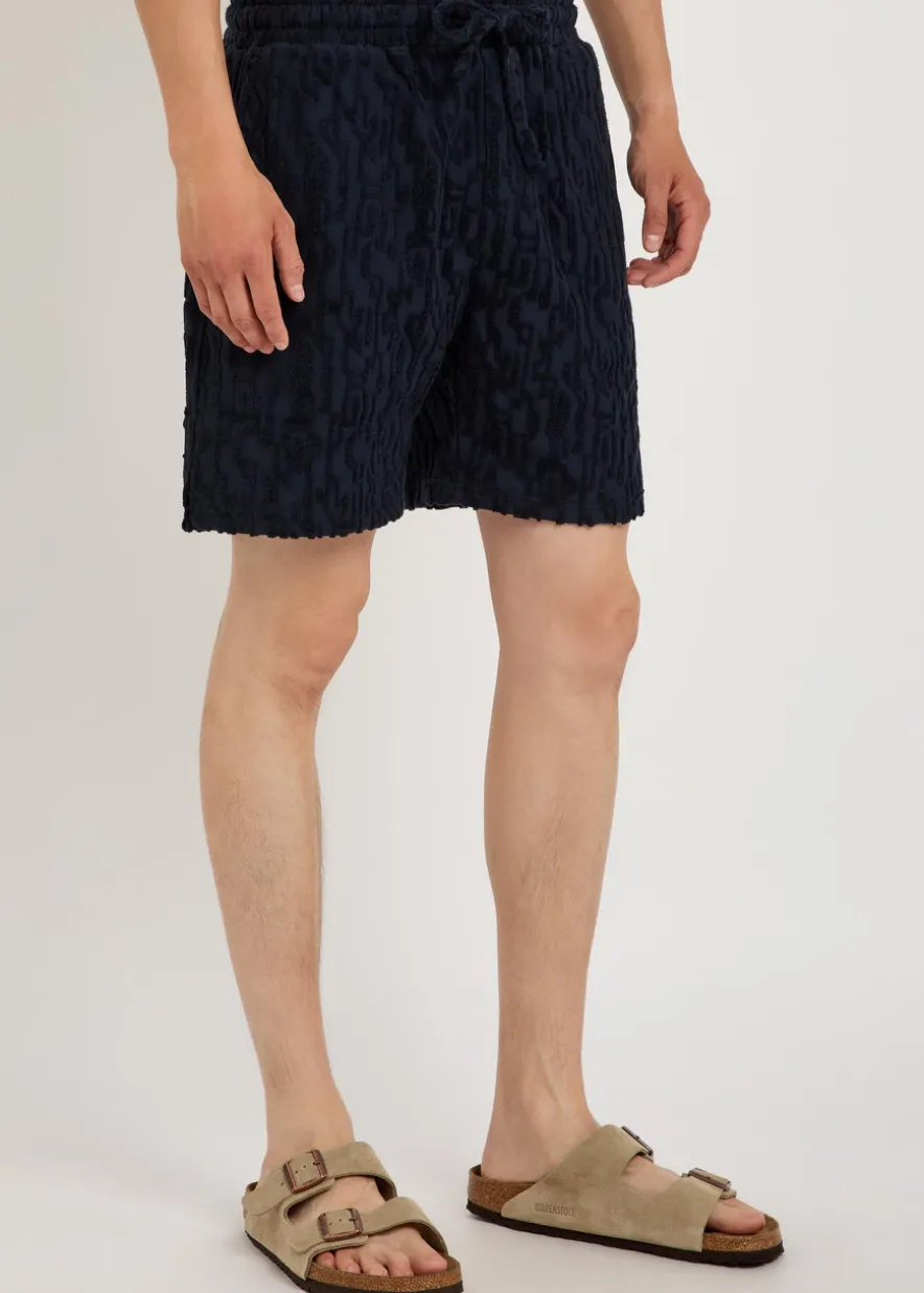 Fausto flocked-pattern terry shorts