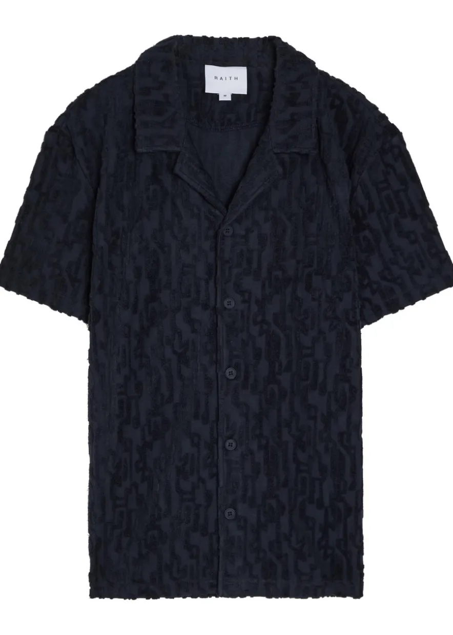 Fausto flocked-pattern terry shirt
