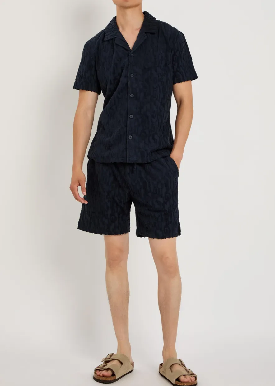 Fausto flocked-pattern terry shirt