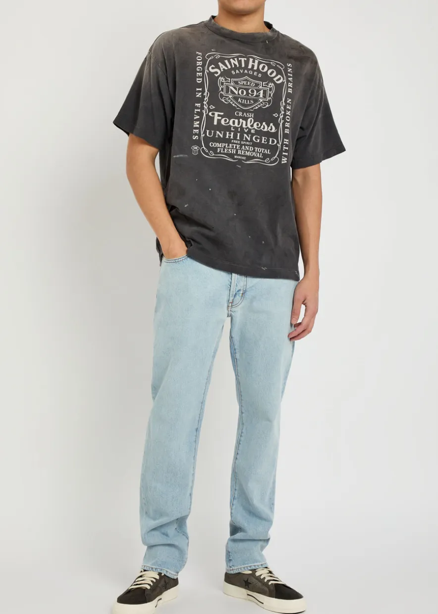 Fearless printed distressed cotton T-shirt