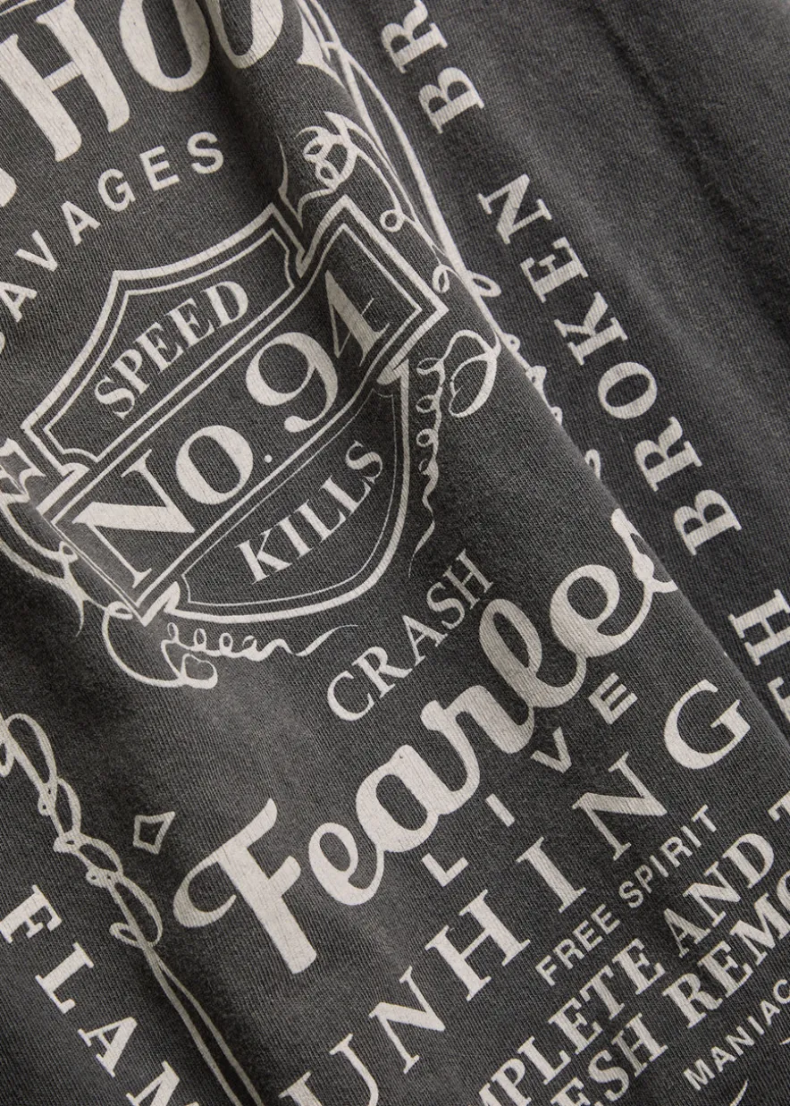 Fearless printed distressed cotton T-shirt