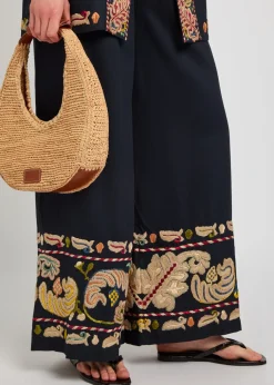 Feather Runner embroidered cotton-blend trousers
