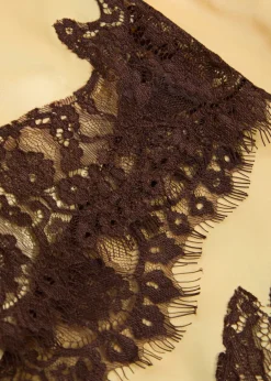 Fern lace-trim satin shorts