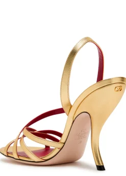 Fetishique metallic leather sandals