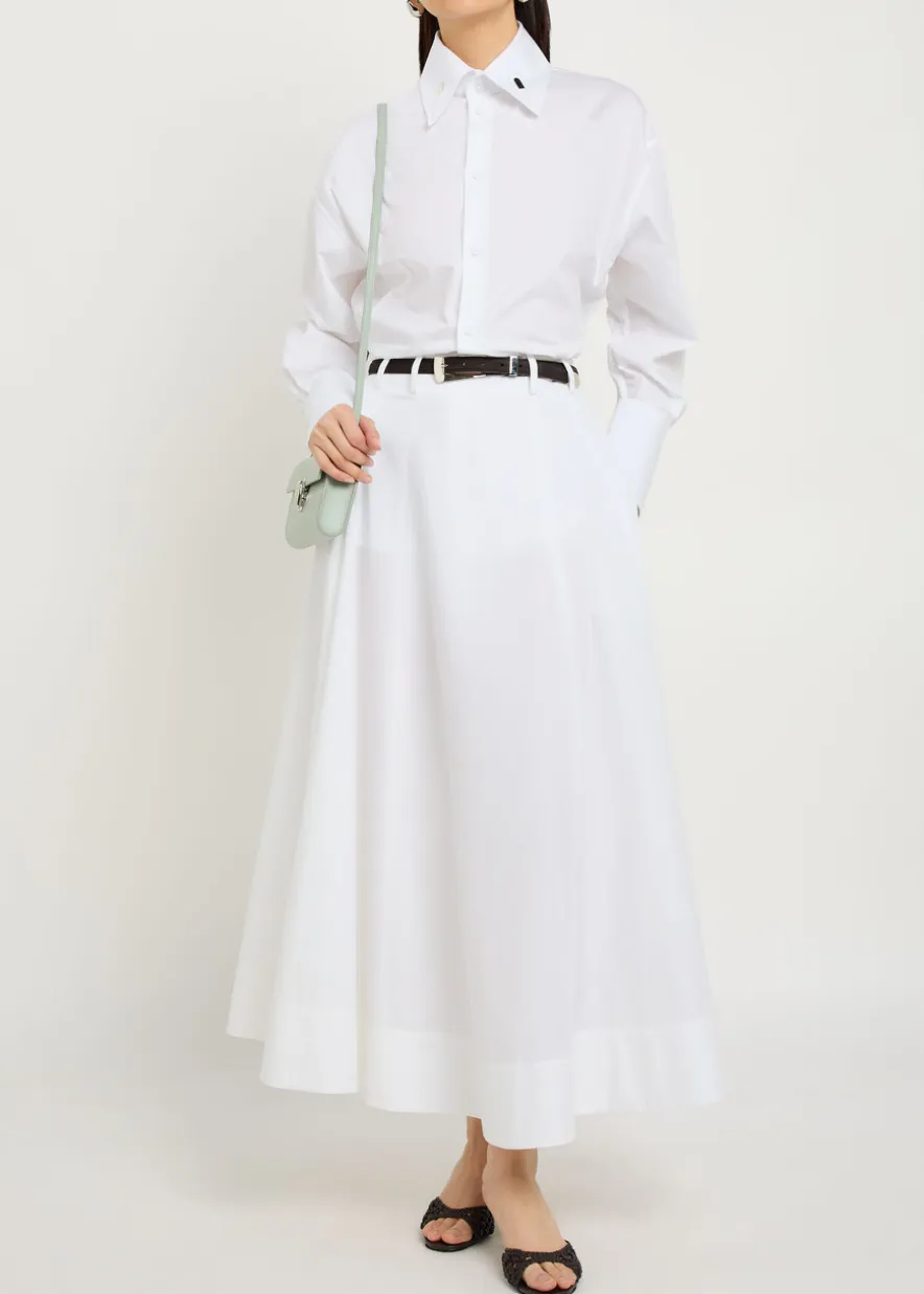 Fiamma cotton-poplin midi skirt