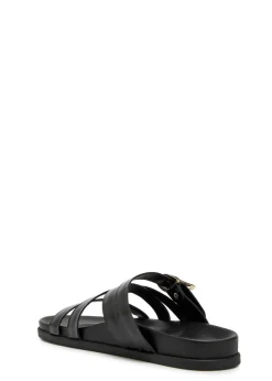 Filipa textured patent leather sliders