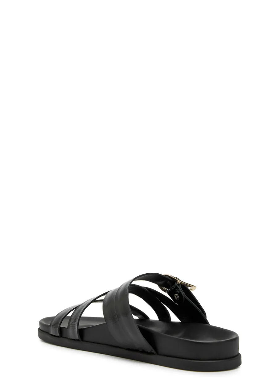 Filipa textured patent leather sliders
