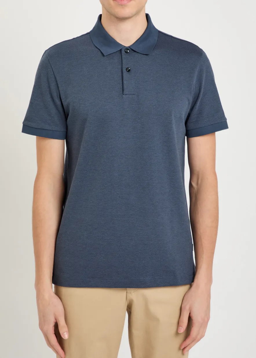Fine-knit cotton polo shirt