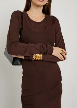 Fine-knit midi dress