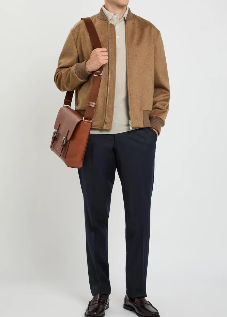 Fine-knit wool polo shirt