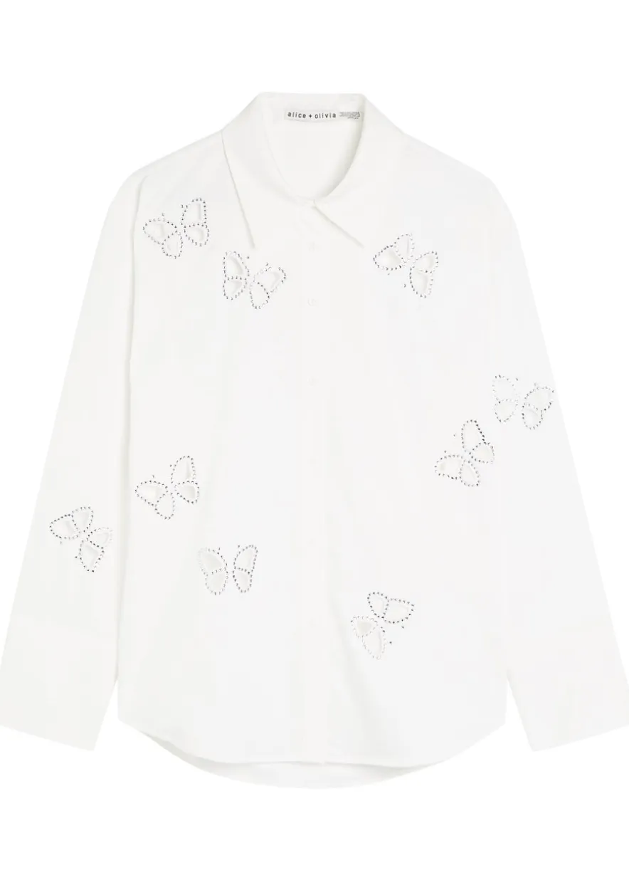 Finely embellished cut-out woven shirt