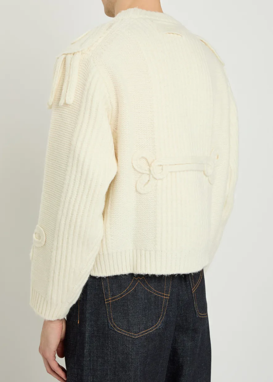 Fisherman cable-knit wool-blend jumper