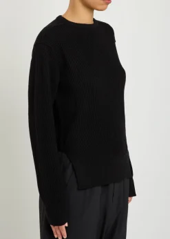 Fisherman ribbed wool jumper