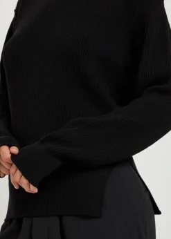 Fisherman ribbed wool jumper