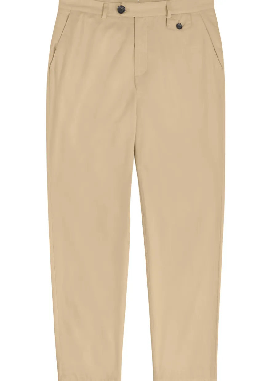 Fishtail cotton tapered-leg trousers