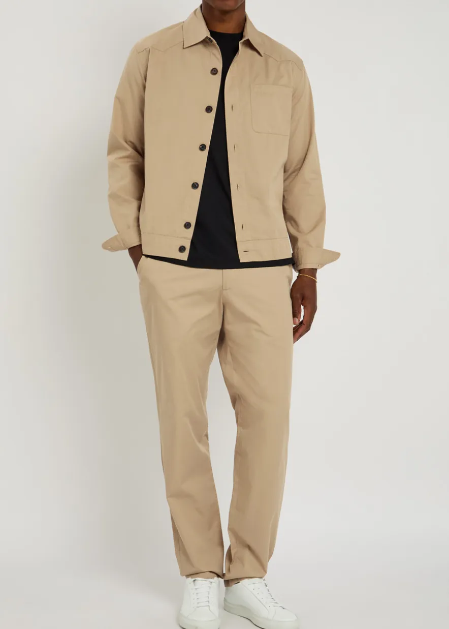 Fishtail cotton tapered-leg trousers