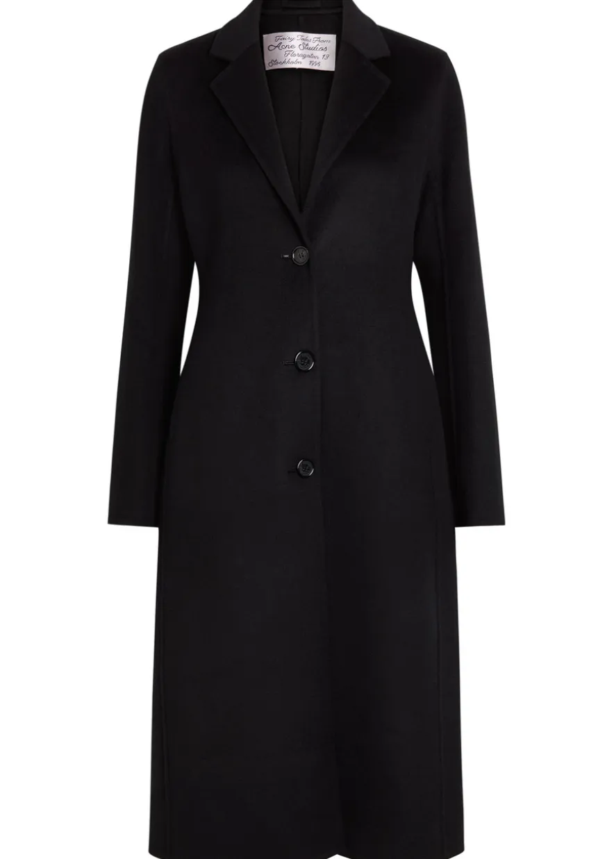 Fitted wool-blend coat