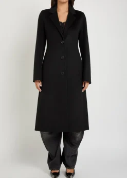 Fitted wool-blend coat