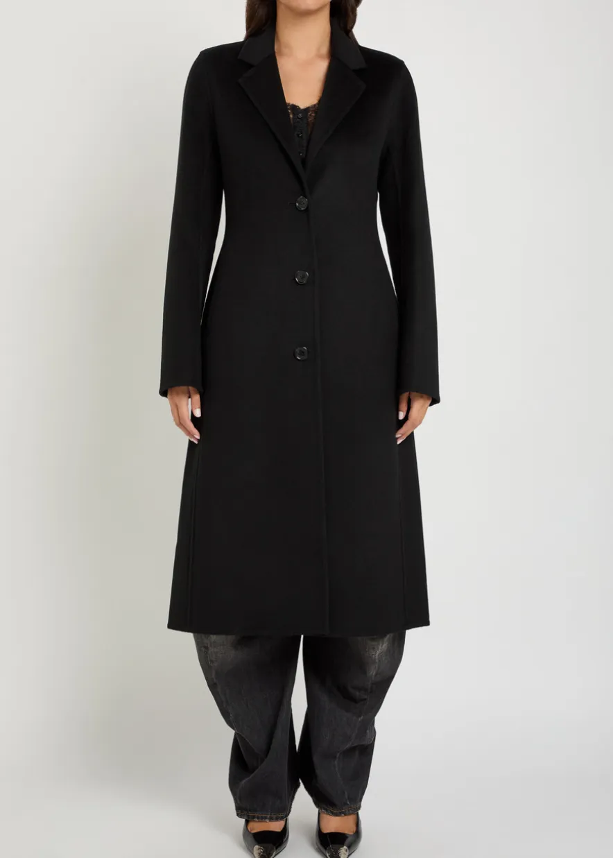 Fitted wool-blend coat