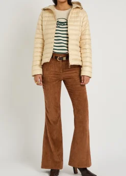 Flared-leg corduroy trousers