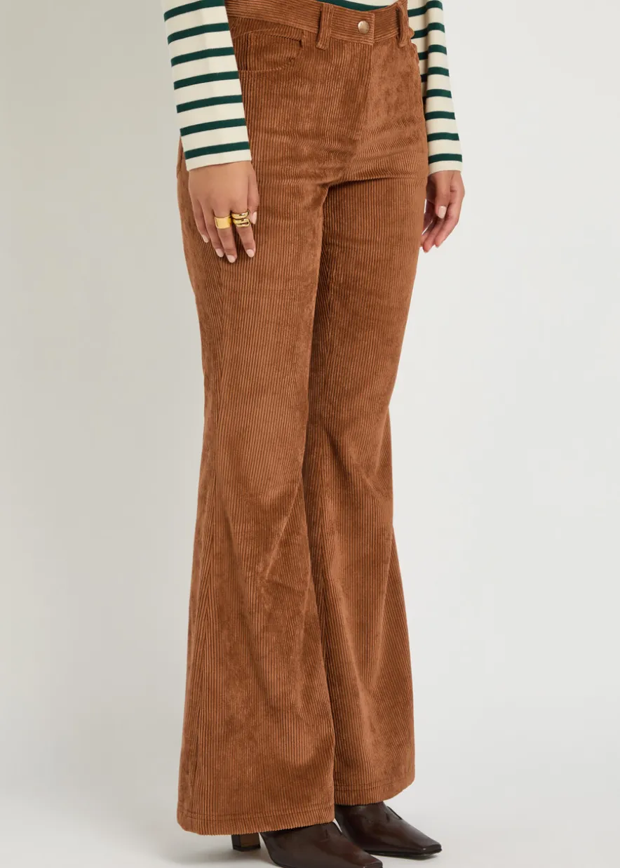 Flared-leg corduroy trousers