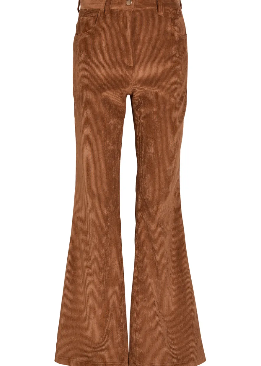 Flared-leg corduroy trousers